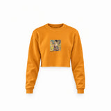 Lady with a Fan Crop Sweatshirt – Turuncu