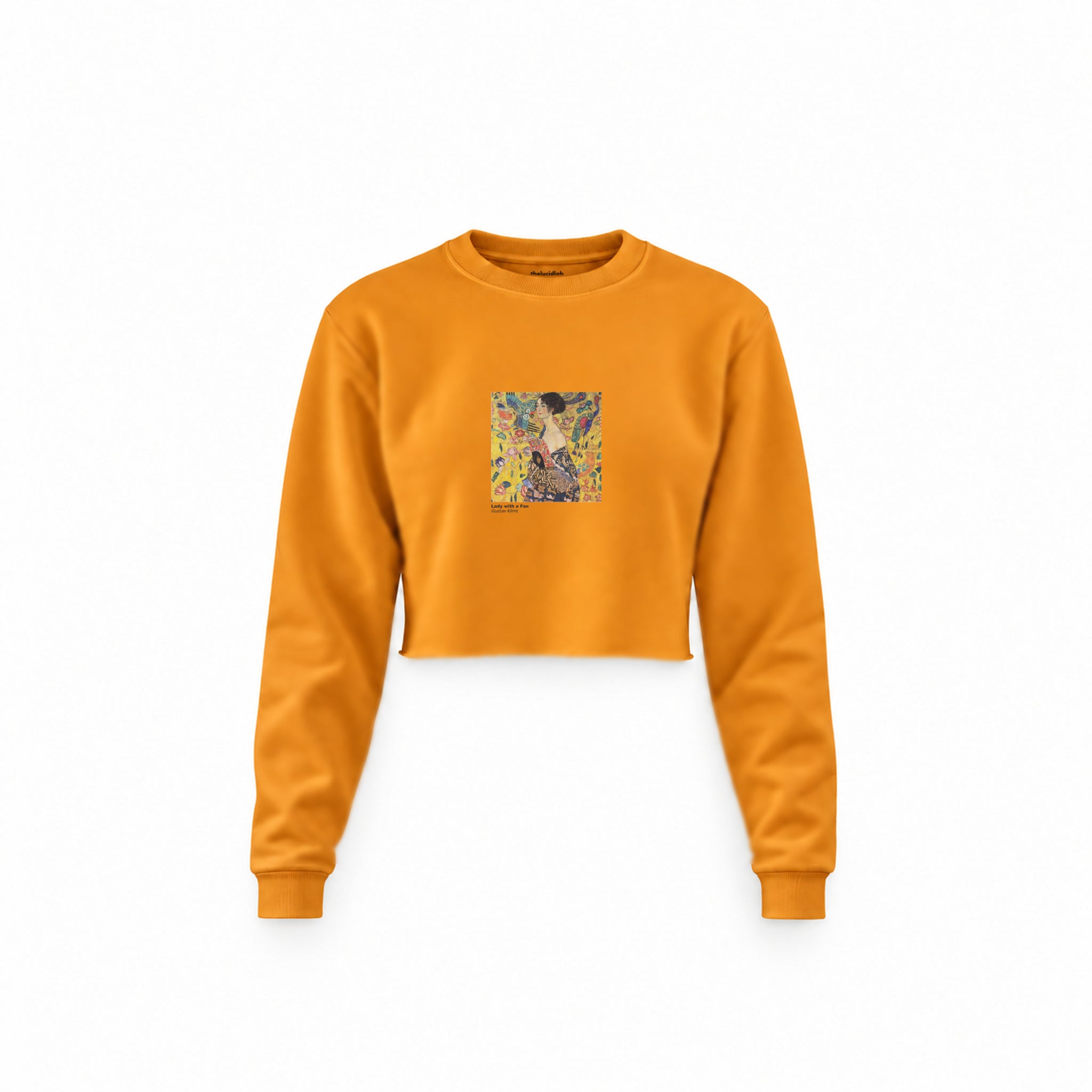 Lady with a Fan Crop Sweatshirt – Turuncu