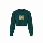 Lady with a Fan Crop Sweatshirt – Koyu Yeşil