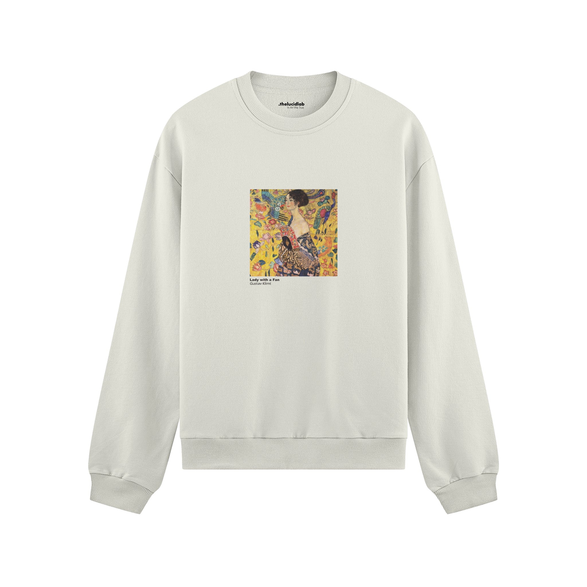 Lady with a Fan Oversize Sweatshirt – Beyaz