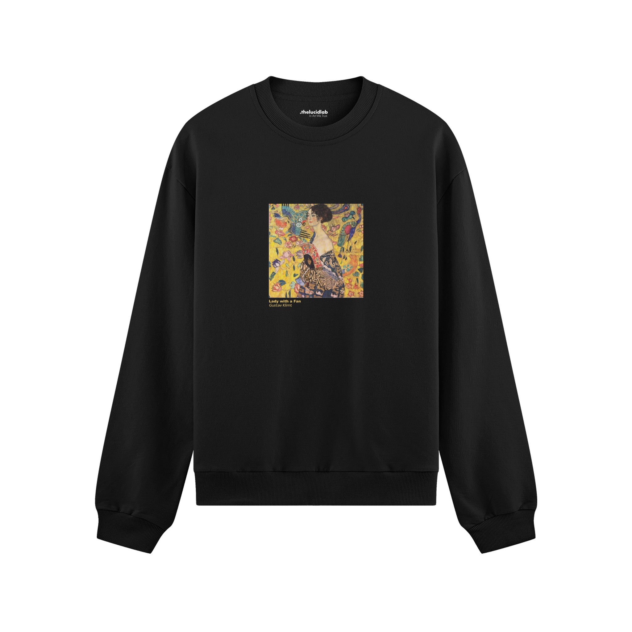 Lady with a Fan Oversize Sweatshirt – Siyah