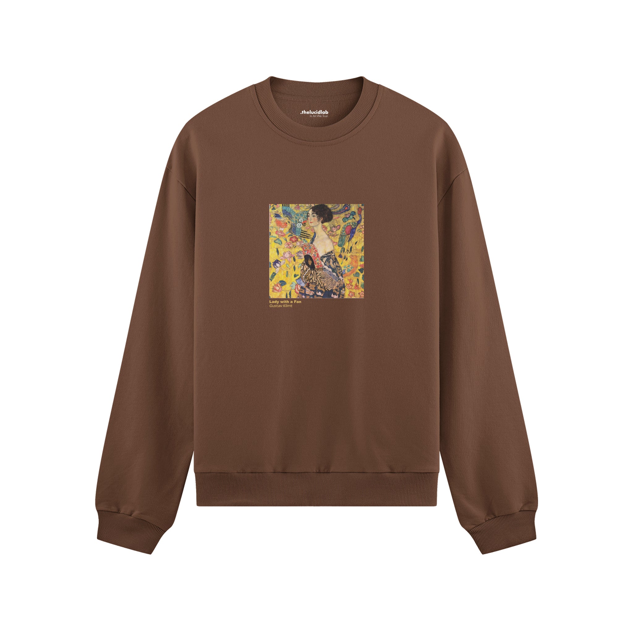 Lady with a Fan Oversize Sweatshirt – Kahverengi
