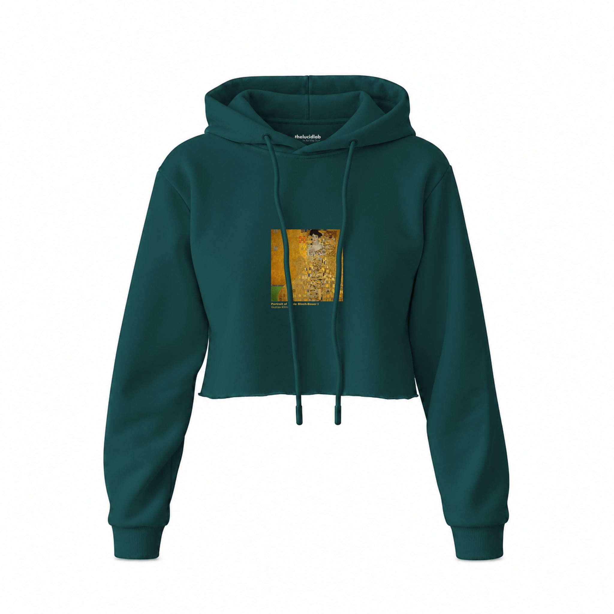 Portrait of Adele Bloch-Bauer I Crop Hoodie – Koyu Yeşil