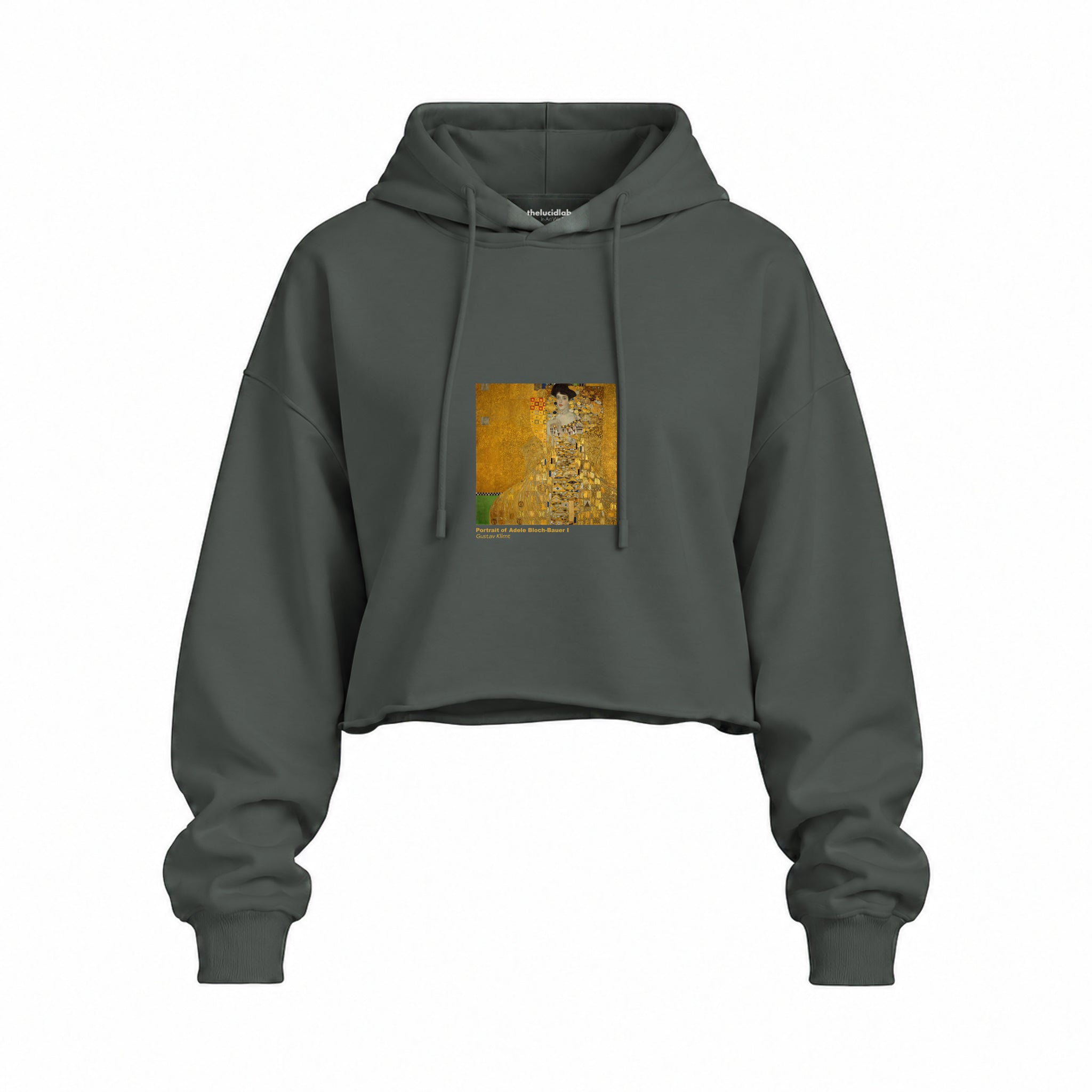 Portrait of Adele Bloch-Bauer I Oversize Crop Hoodie – Antrasit