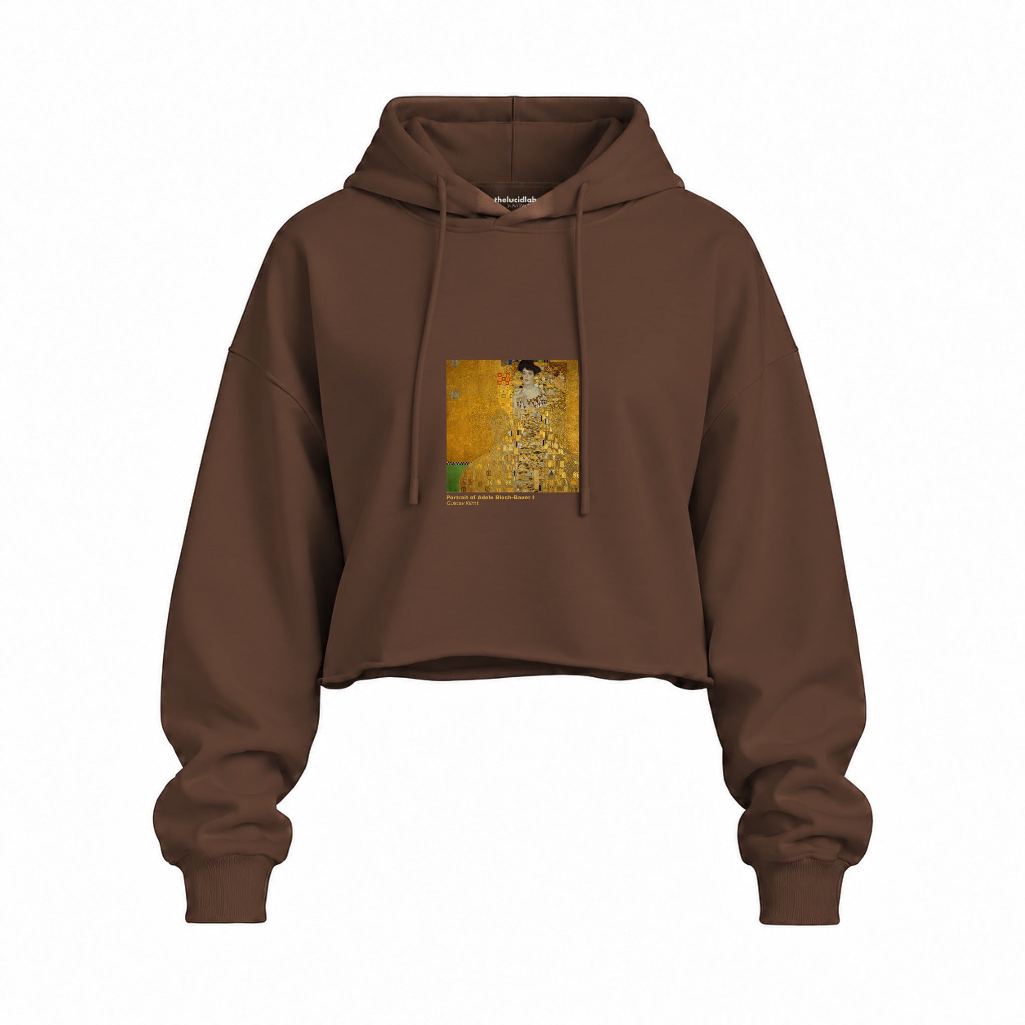 Portrait of Adele Bloch-Bauer I Oversize Crop Hoodie – Kahverengi