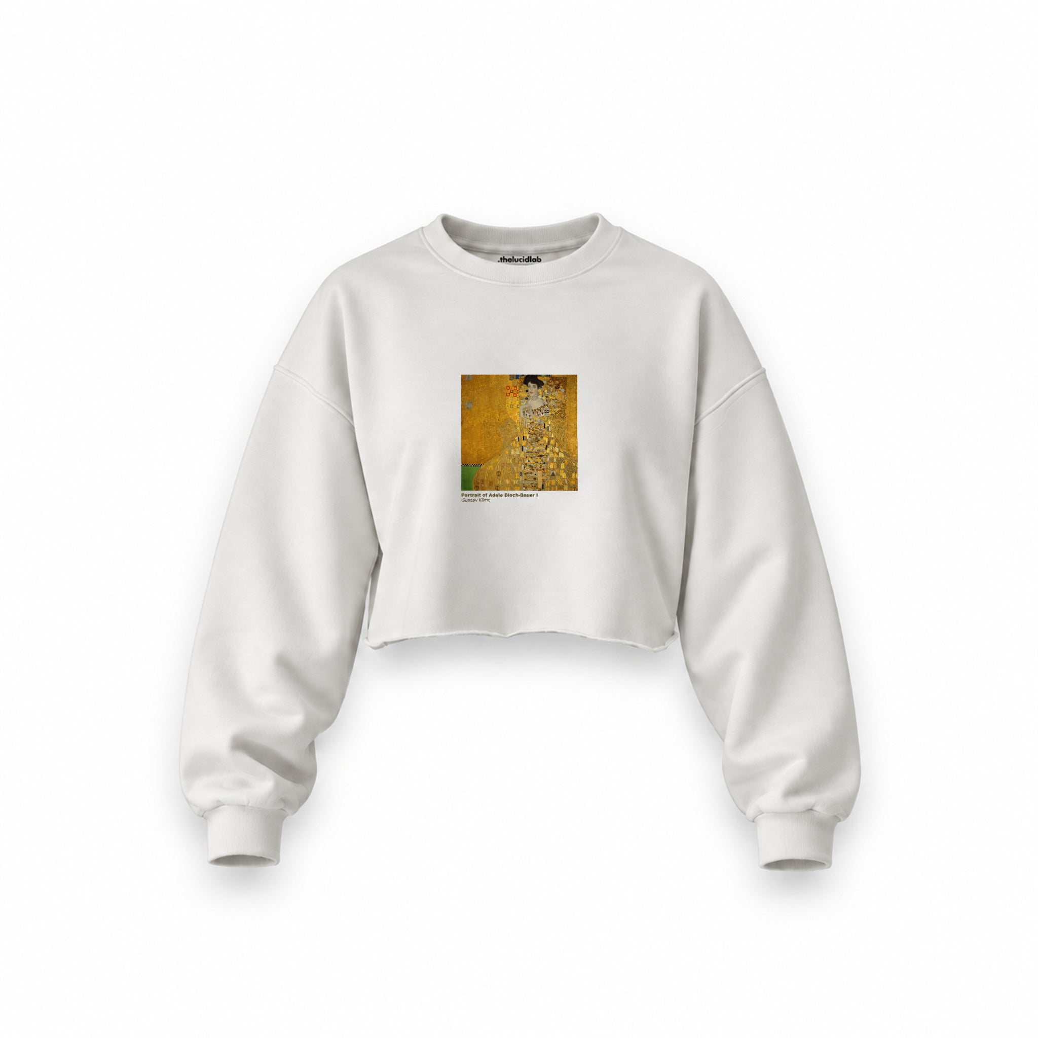 Portrait of Adele Bloch-Bauer I Oversize Crop Sweatshirt – Beyaz