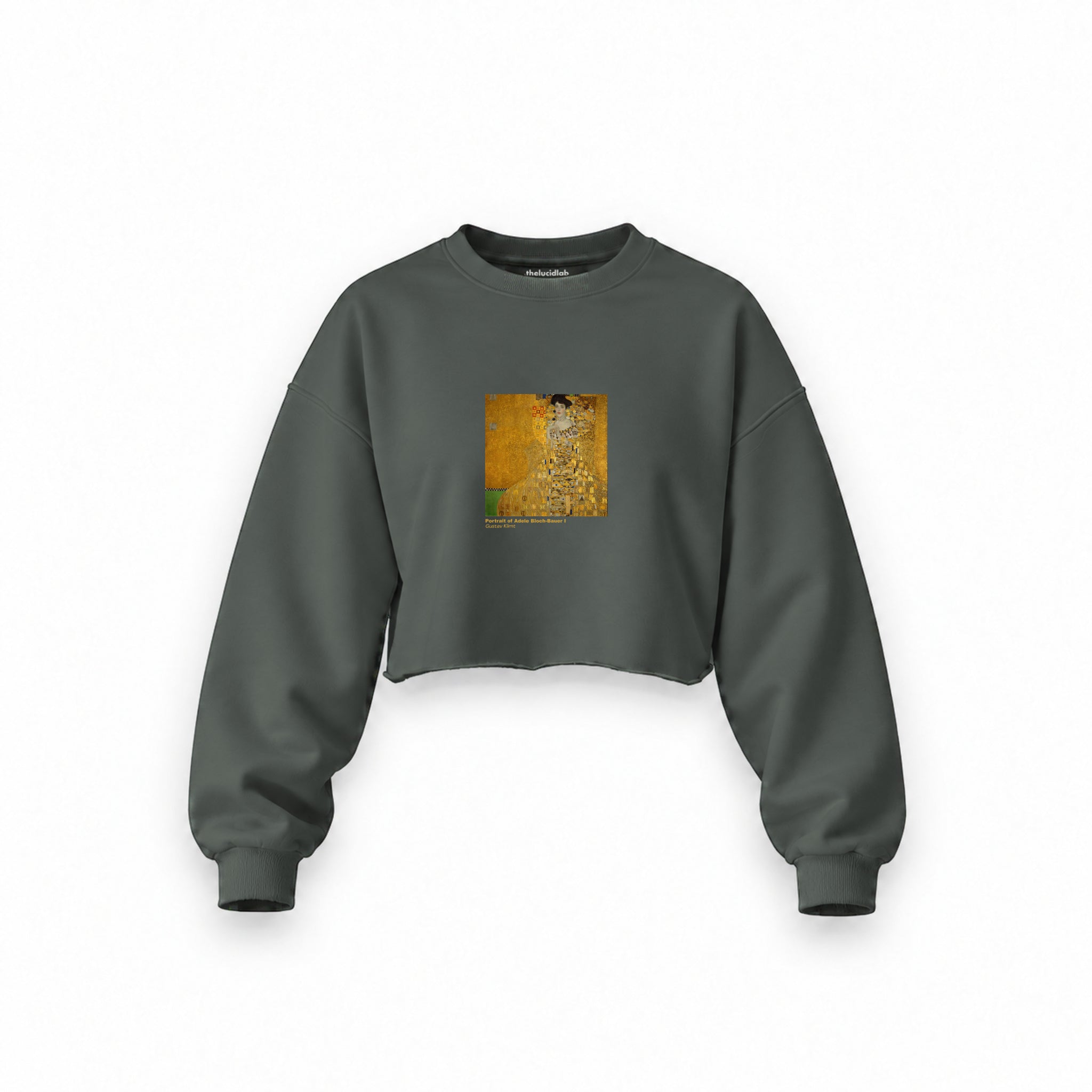 Portrait of Adele Bloch-Bauer I Oversize Crop Sweatshirt – Antrasit