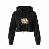 The School of Athens Crop Hoodie – Siyah