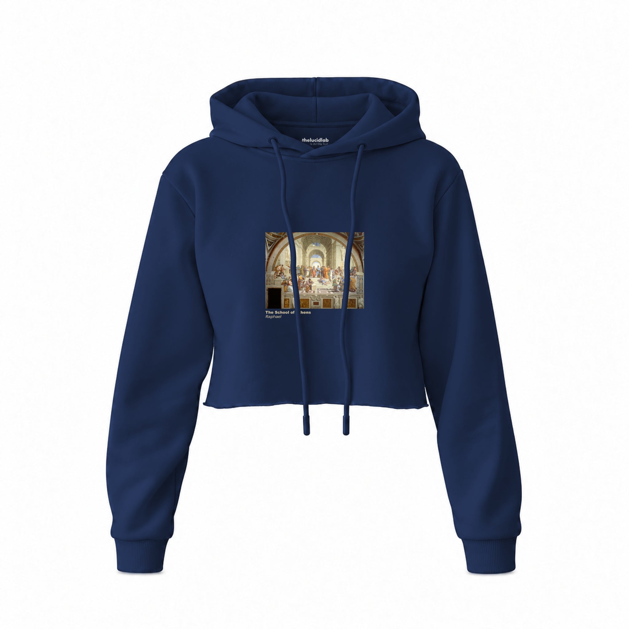 The School of Athens Crop Hoodie – Lacivert