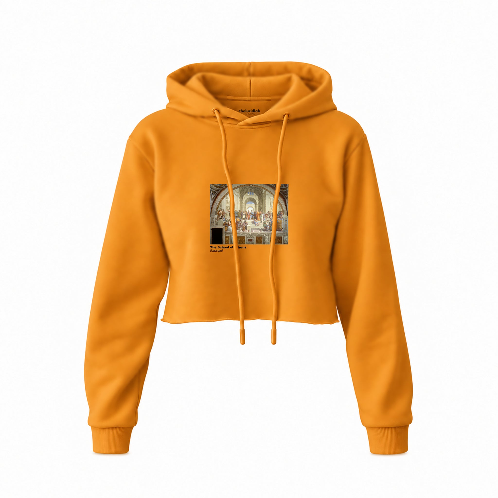 The School of Athens Crop Hoodie – Turuncu