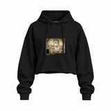 The School of Athens Oversize Crop Hoodie – Siyah