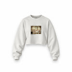 The School of Athens Oversize Crop Sweatshirt – Beyaz