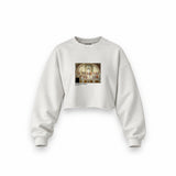 The School of Athens Oversize Crop Sweatshirt – Beyaz