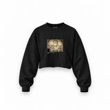 The School of Athens Oversize Crop Sweatshirt – Siyah