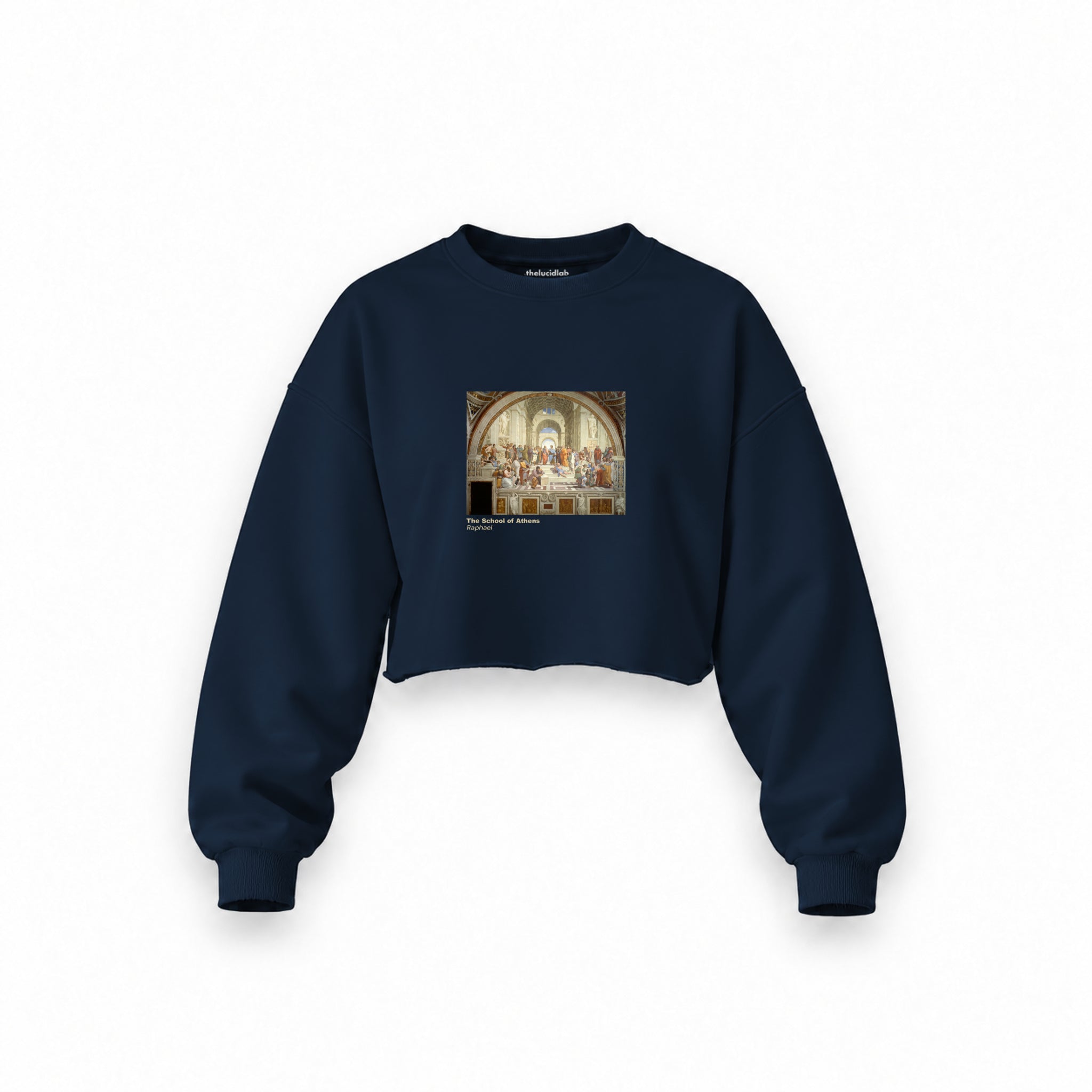 The School of Athens Oversize Crop Sweatshirt – Lacivert