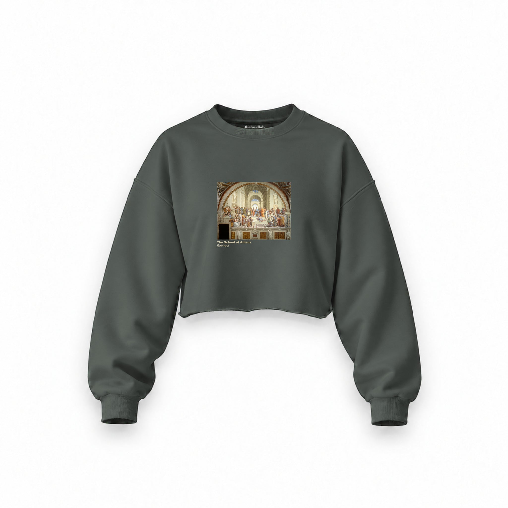 The School of Athens Oversize Crop Sweatshirt – Antrasit