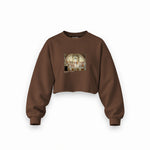 The School of Athens Oversize Crop Sweatshirt – Kahverengi