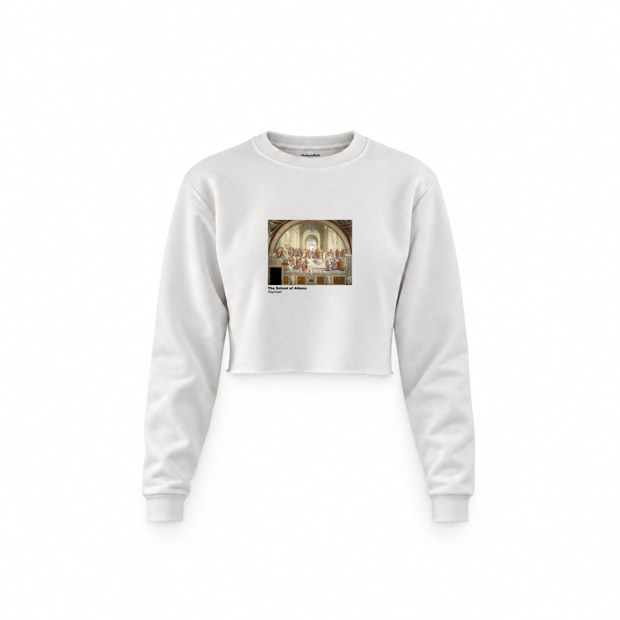 The School of Athens Crop Sweatshirt – Beyaz