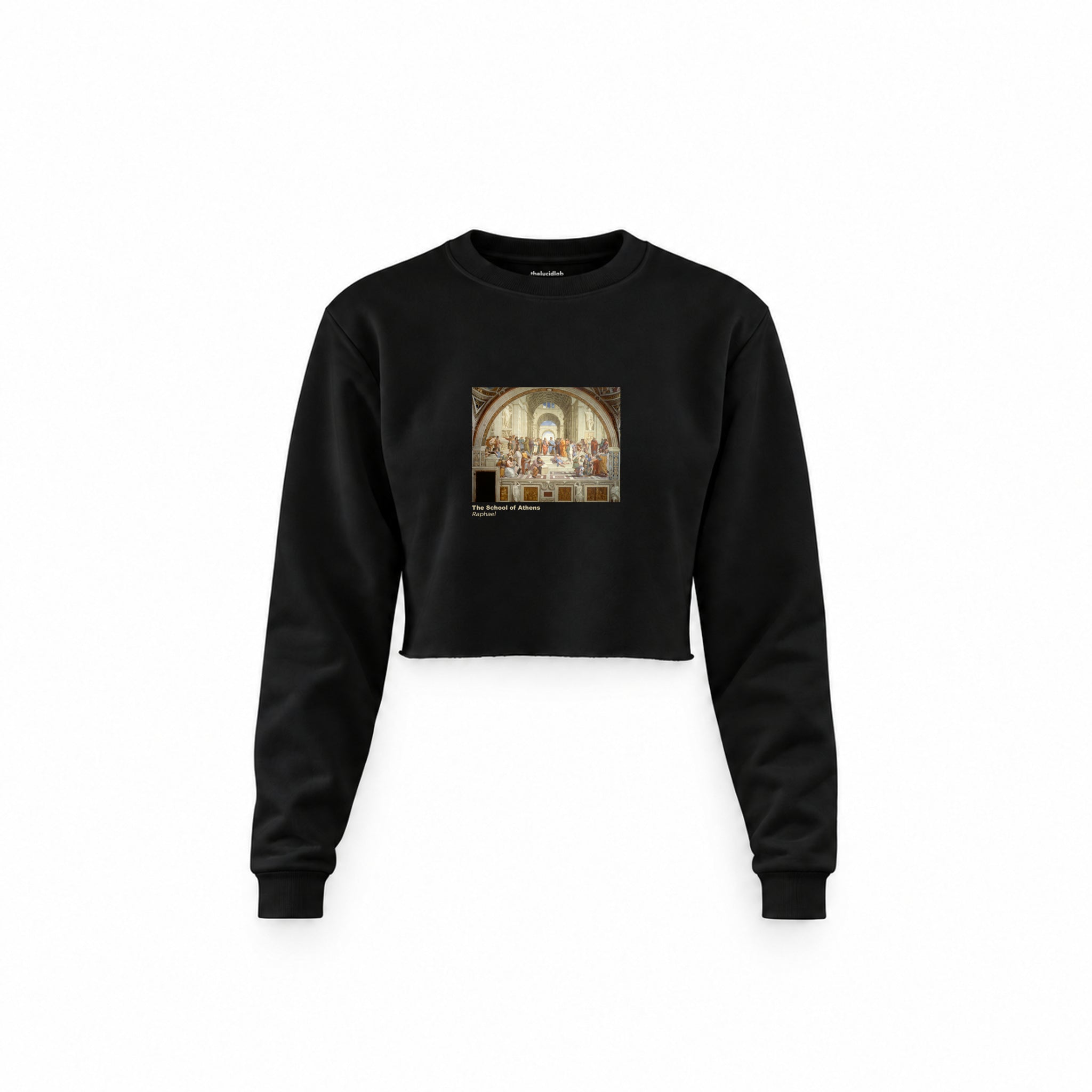 The School of Athens Crop Sweatshirt – Siyah