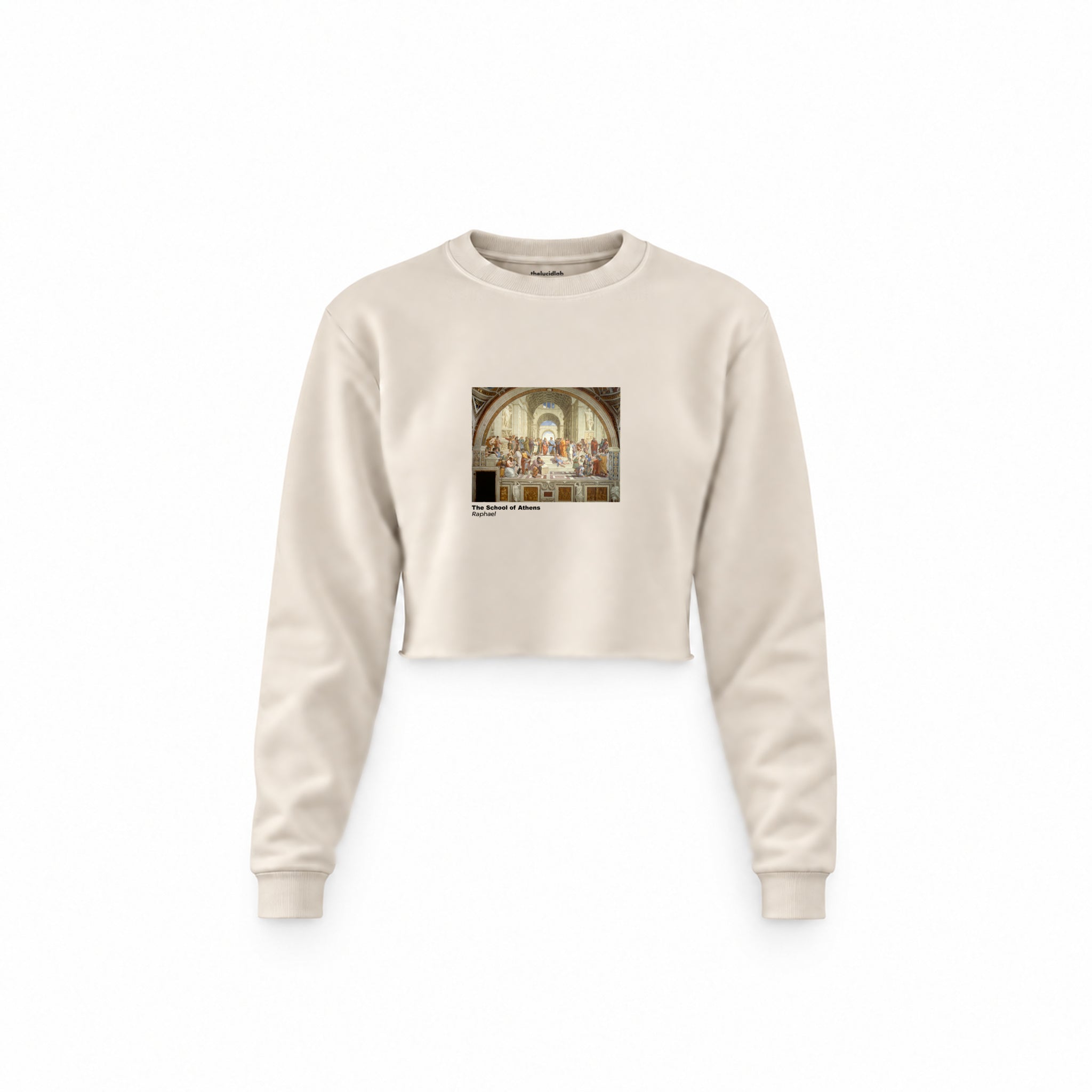 The School of Athens Crop Sweatshirt – Krem