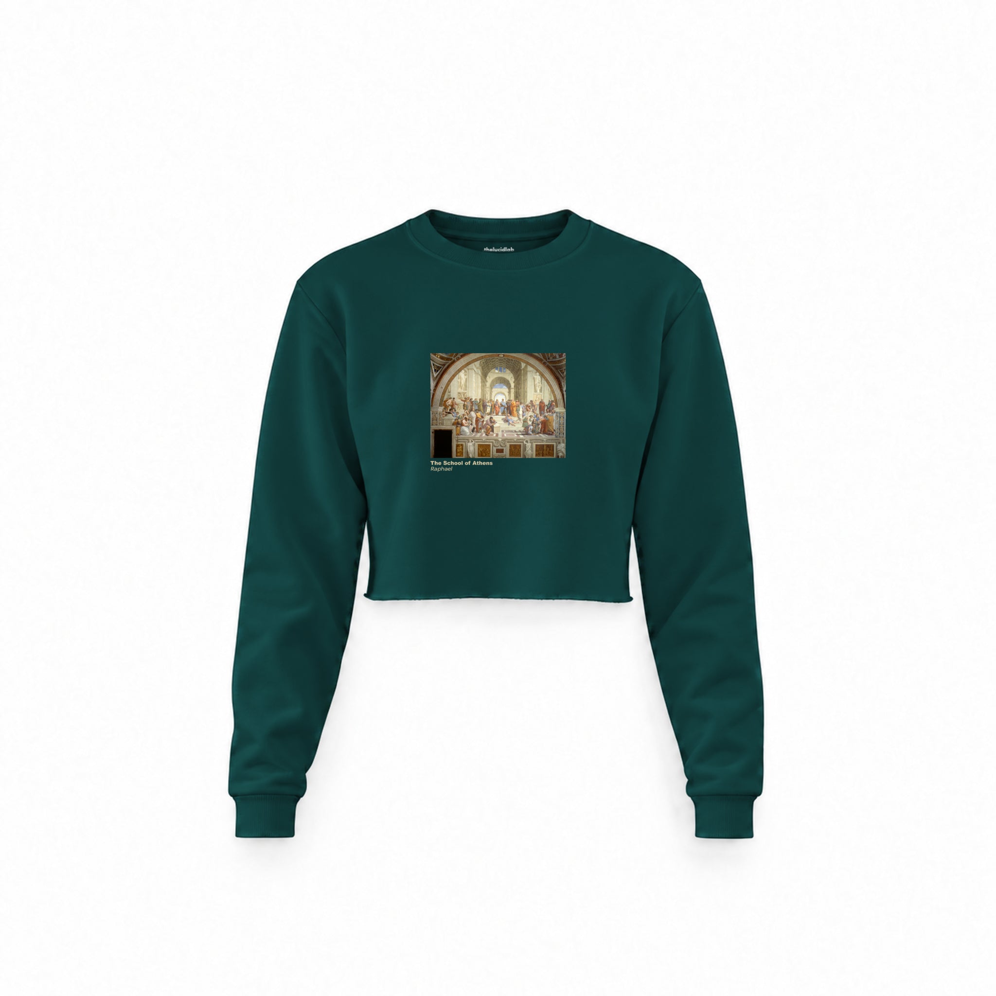 The School of Athens Crop Sweatshirt – Koyu Yeşil