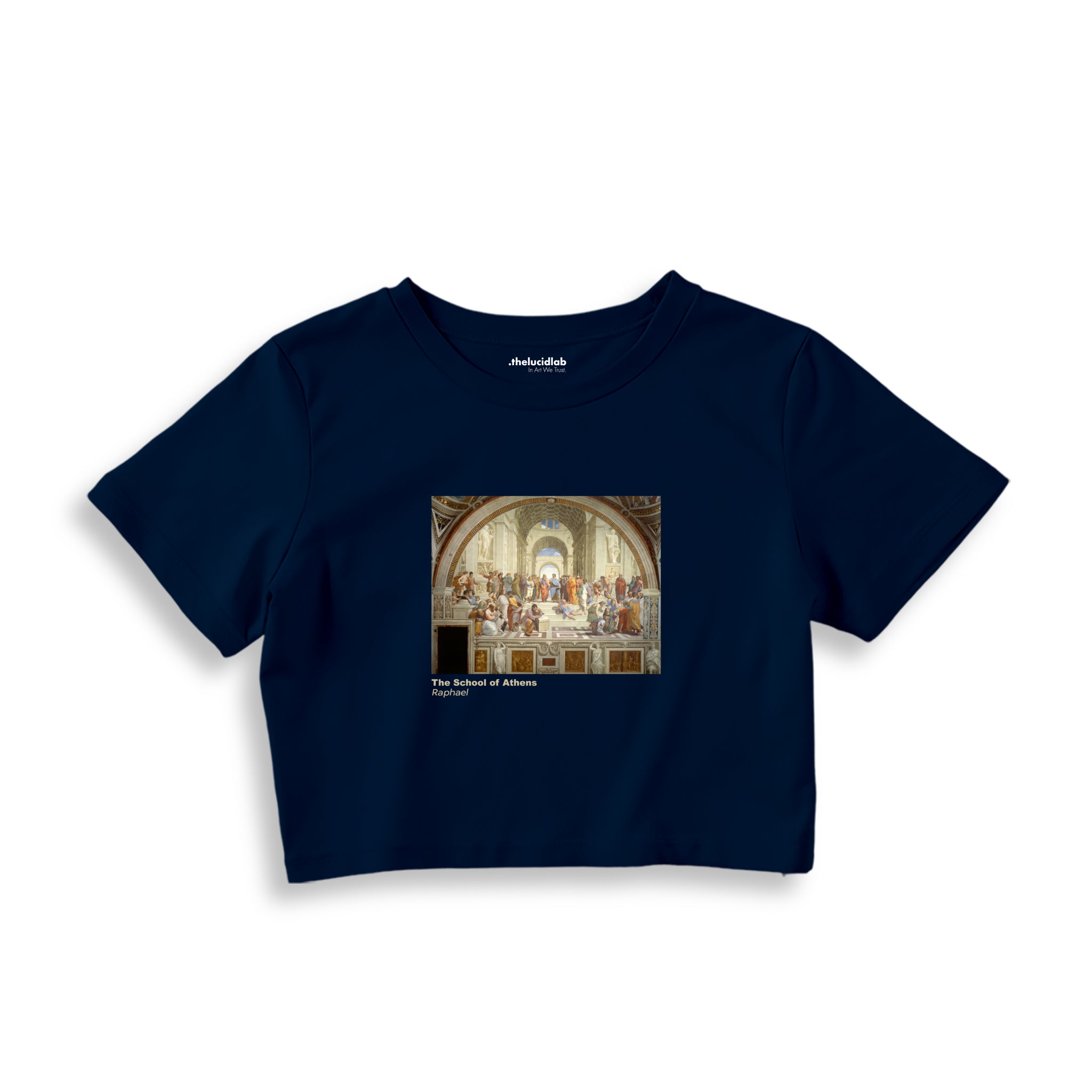 The School of Athens Crop Tişört – Lacivert