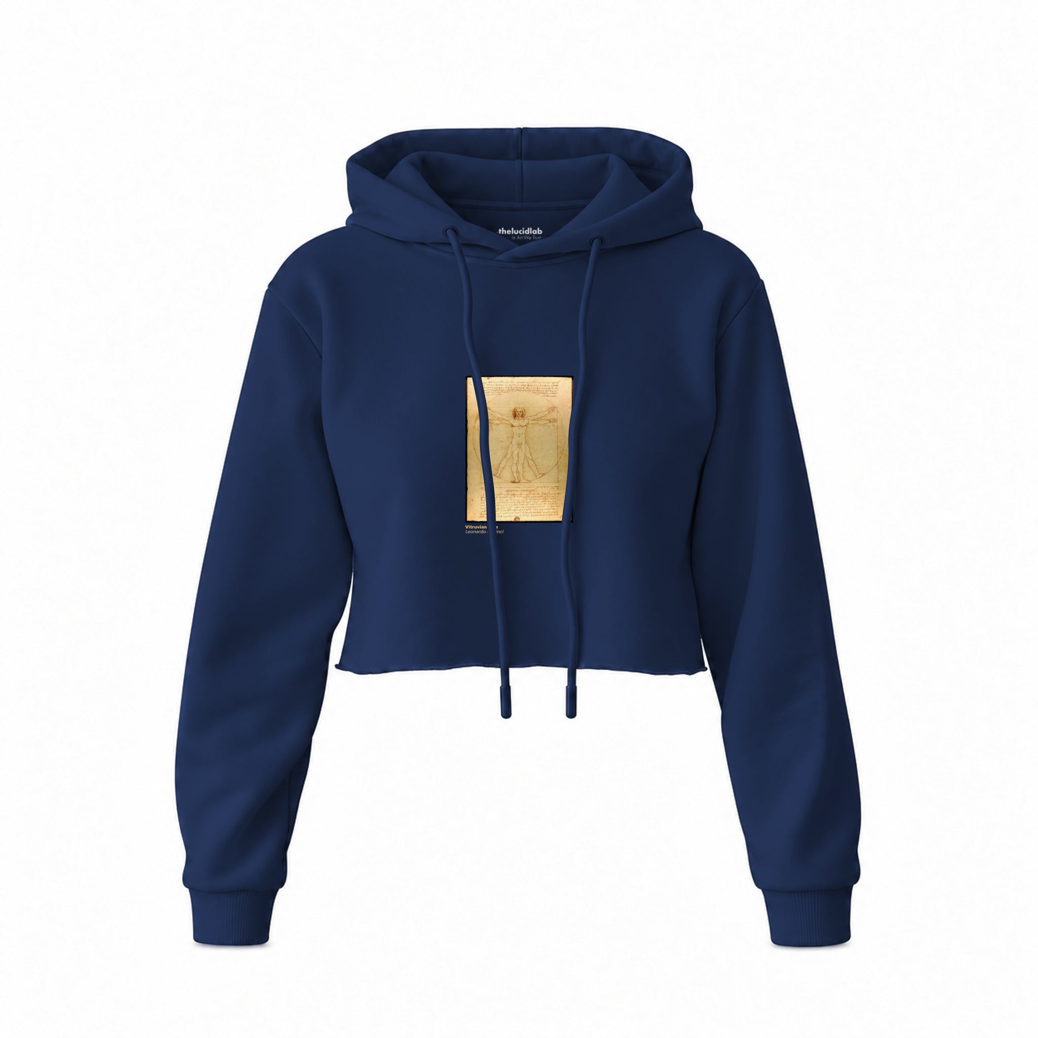Vitruvian Man Crop Hoodie – Lacivert
