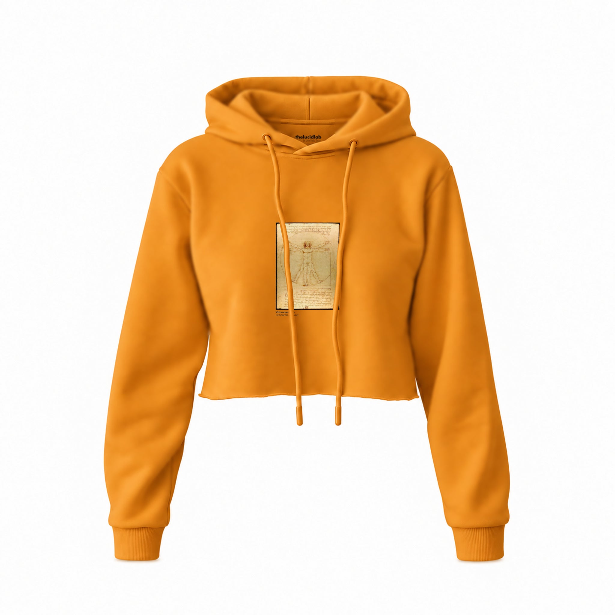 Vitruvian Man Crop Hoodie – Turuncu