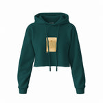 Vitruvian Man Crop Hoodie – Koyu Yeşil