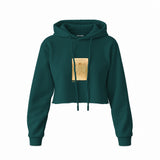 Vitruvian Man Crop Hoodie – Koyu Yeşil