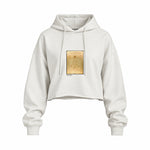 Vitruvian Man Oversize Crop Hoodie – Beyaz