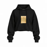 Vitruvian Man Oversize Crop Hoodie – Siyah
