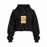 Vitruvian Man Oversize Crop Hoodie – Siyah