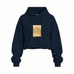 Vitruvian Man Oversize Crop Hoodie – Lacivert