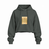 Vitruvian Man Oversize Crop Hoodie – Antrasit