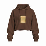 Vitruvian Man Oversize Crop Hoodie – Kahverengi