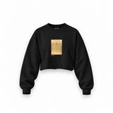 Vitruvian Man Oversize Crop Sweatshirt – Siyah