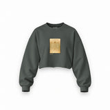 Vitruvian Man Oversize Crop Sweatshirt – Antrasit