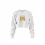 Vitruvian Man Crop Sweatshirt – Beyaz