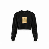 Vitruvian Man Crop Sweatshirt – Siyah