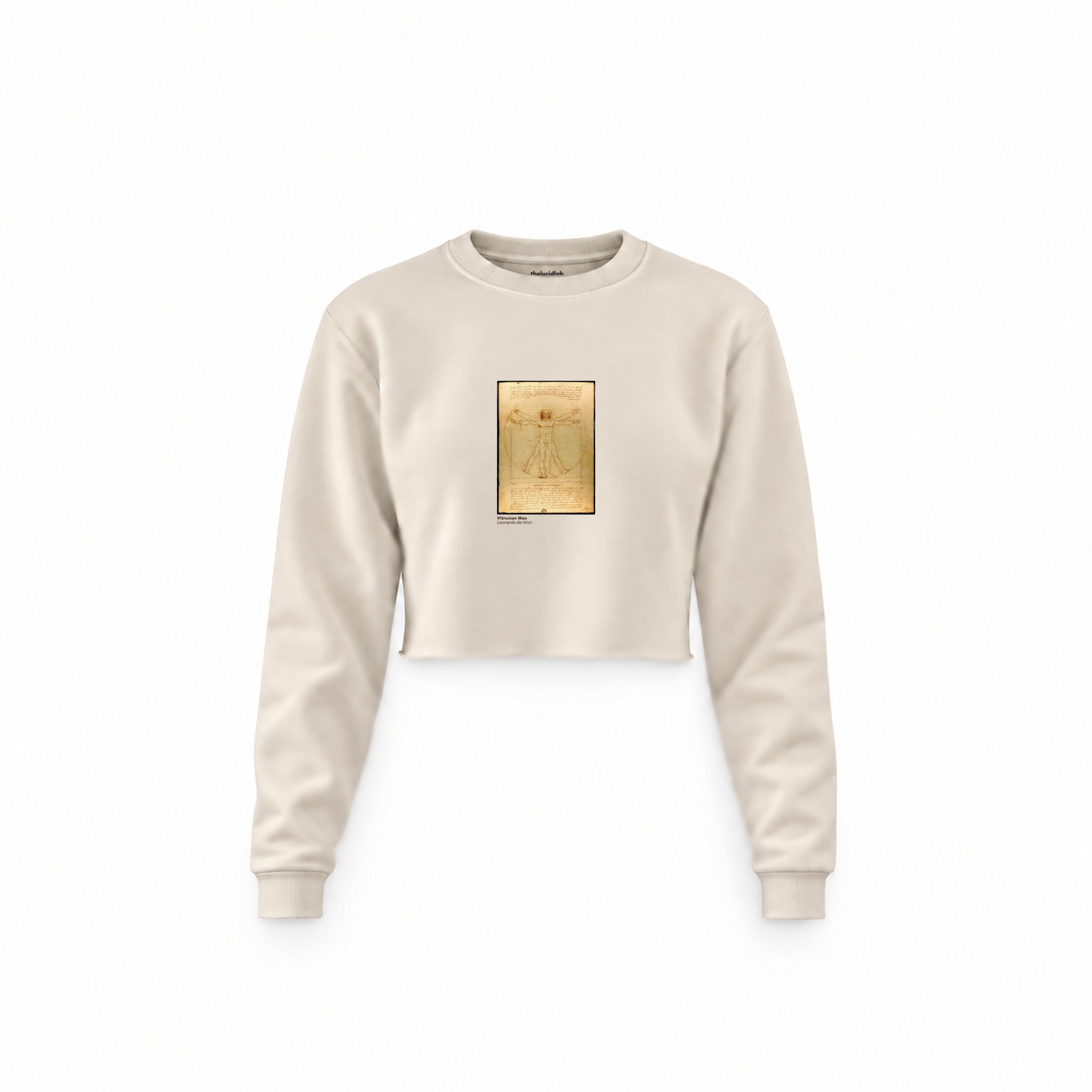 Vitruvian Man Crop Sweatshirt – Krem