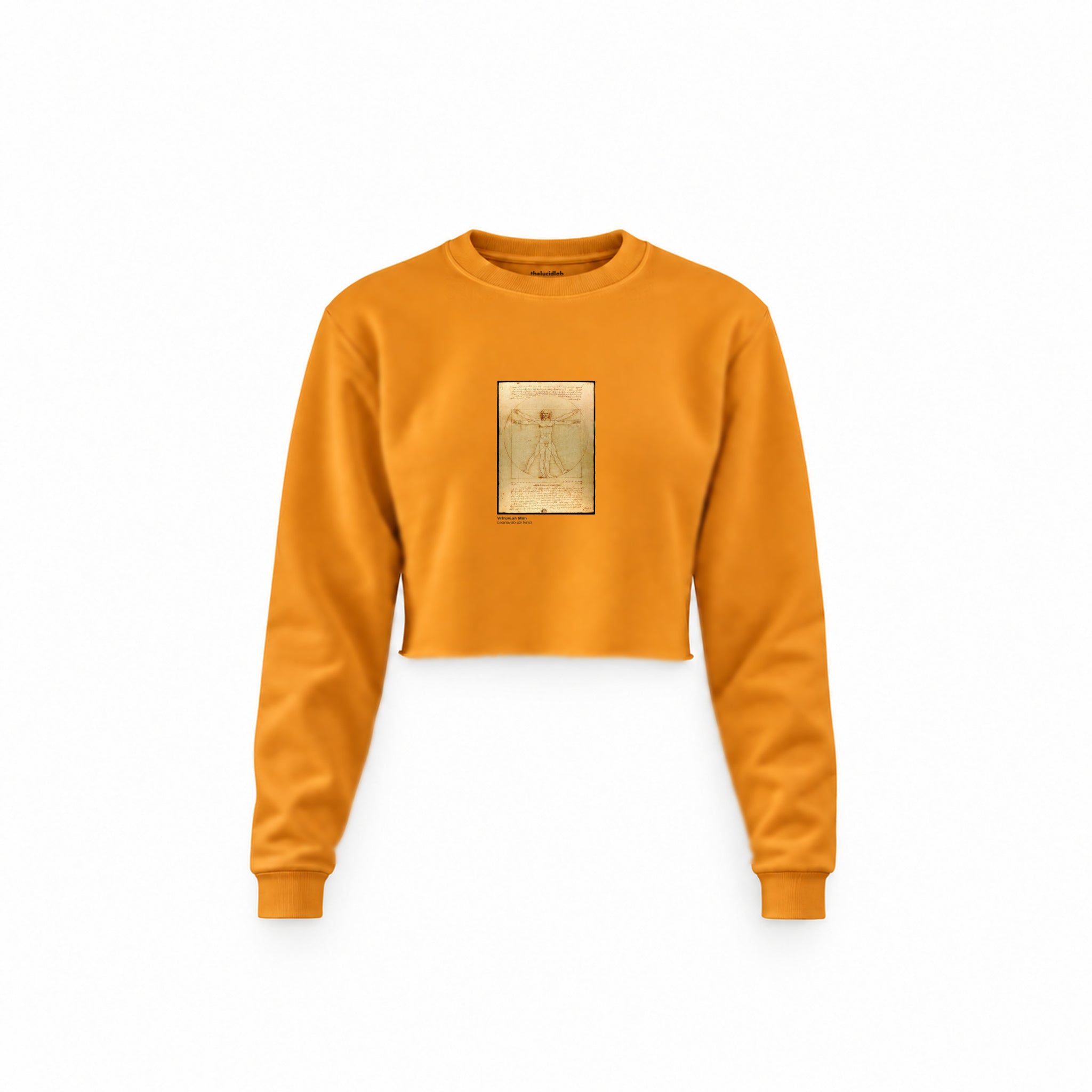 Vitruvian Man Crop Sweatshirt – Turuncu