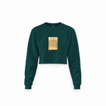 Vitruvian Man Crop Sweatshirt – Koyu Yeşil