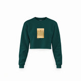 Vitruvian Man Crop Sweatshirt – Koyu Yeşil