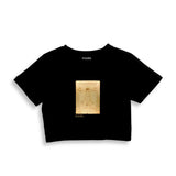 Vitruvian Man Crop Tişört – Siyah