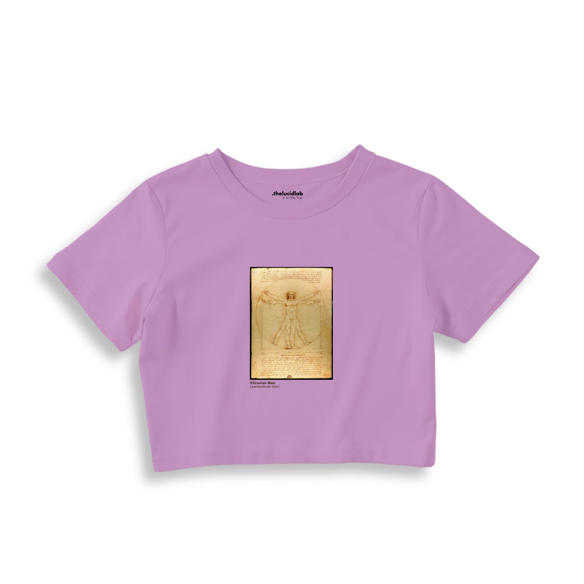 Vitruvian Man Crop Tişört – Lila