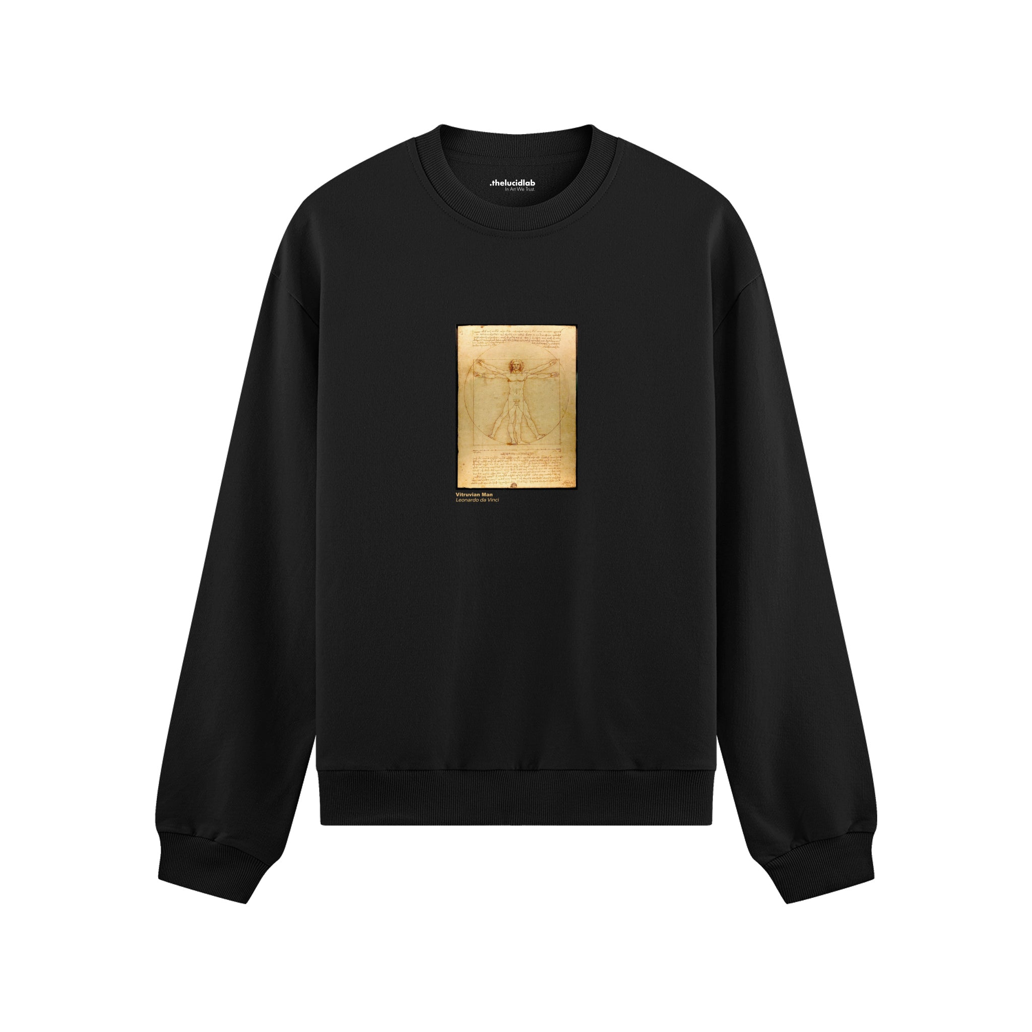 Vitruvian Man Oversize Sweatshirt – Siyah
