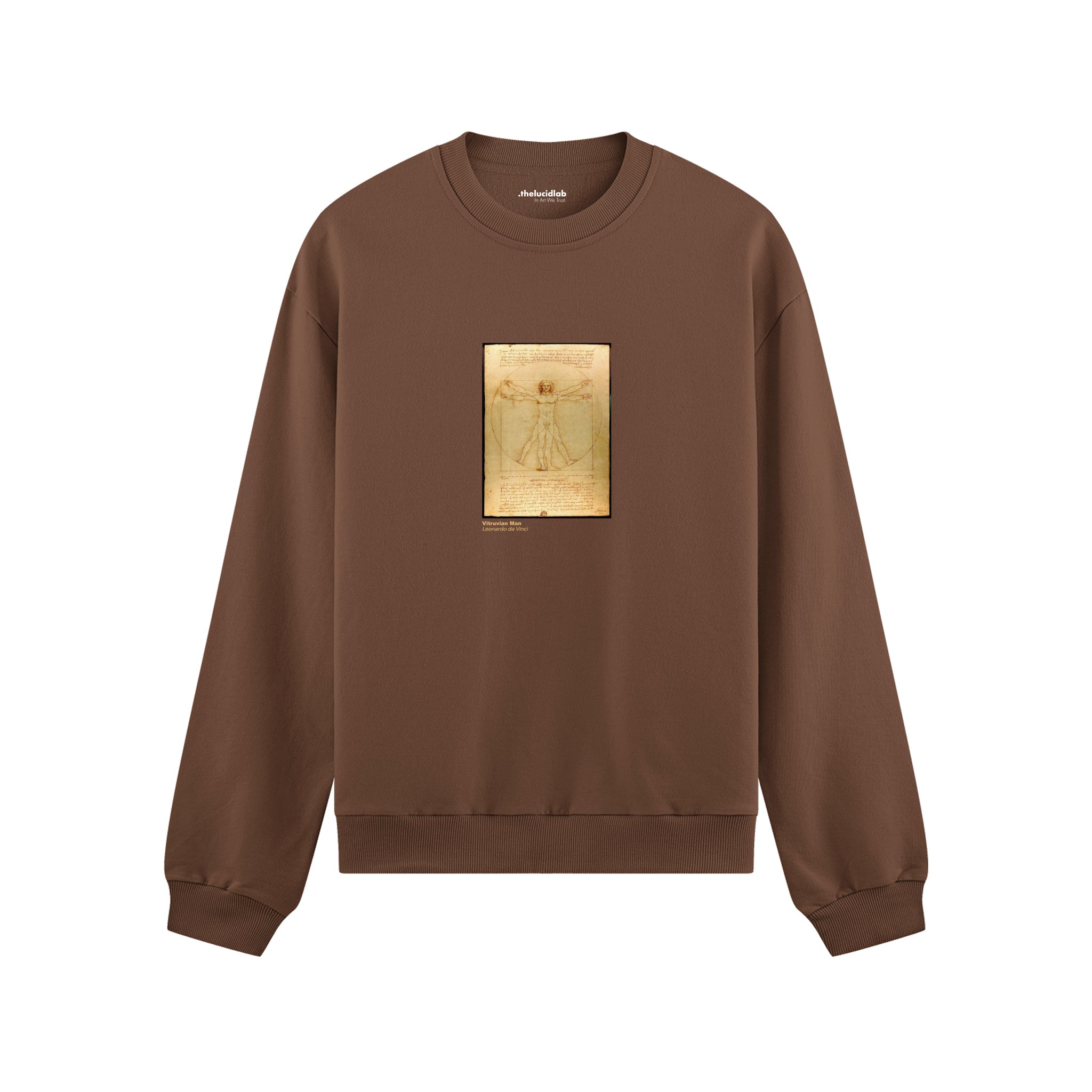 Vitruvian Man Oversize Sweatshirt – Kahverengi