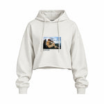 The Fallen Angel Oversize Crop Hoodie – Beyaz