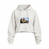 The Fallen Angel Oversize Crop Hoodie – Beyaz